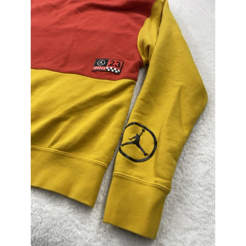 Jordan Sport DNA Pullover Hoodie Red Yellow Black Colorblock Mens S AT9981-712‎